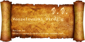 Veszelovszki Virág névjegykártya